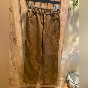Faux brown leather pants fits Size 4-6